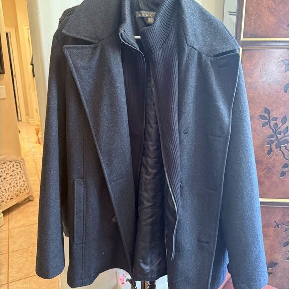 🧥 Kenneth Cole Reaction Men’s Wool-Blend Peacoat – Size Large - Picture 1 of 5